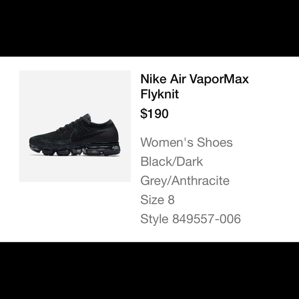 Nike air vapormax flyknit all black